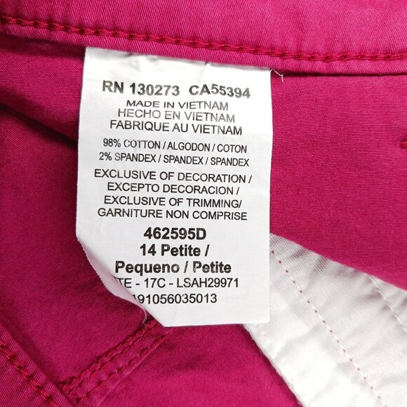 Lee 1889 Womens 14P Midrise Fit 8" Utility Bermuda Short Cranberry 14 Petite - Picture 9 of 9